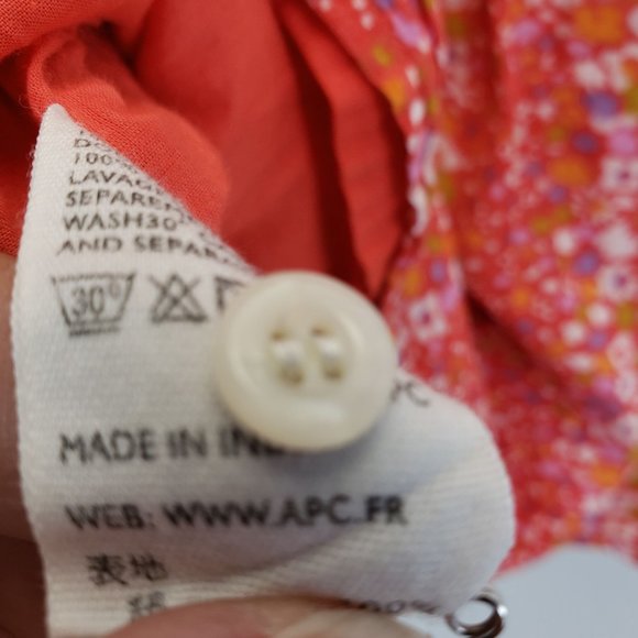 A.P.C. Floral Babydoll Top (Madras) - Picture 6 of 6